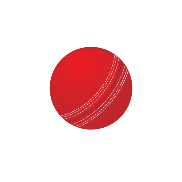 a red cricket ball on a white background