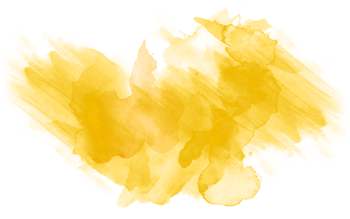a yellow watercolor stain on white background