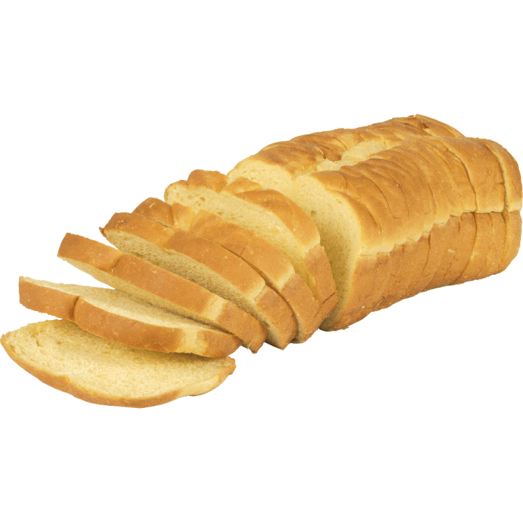 a sliced loaf of bread on a white background