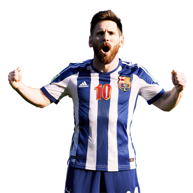 a man in a blue and white soccer uniform