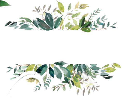 a watercolor painting of green leaves