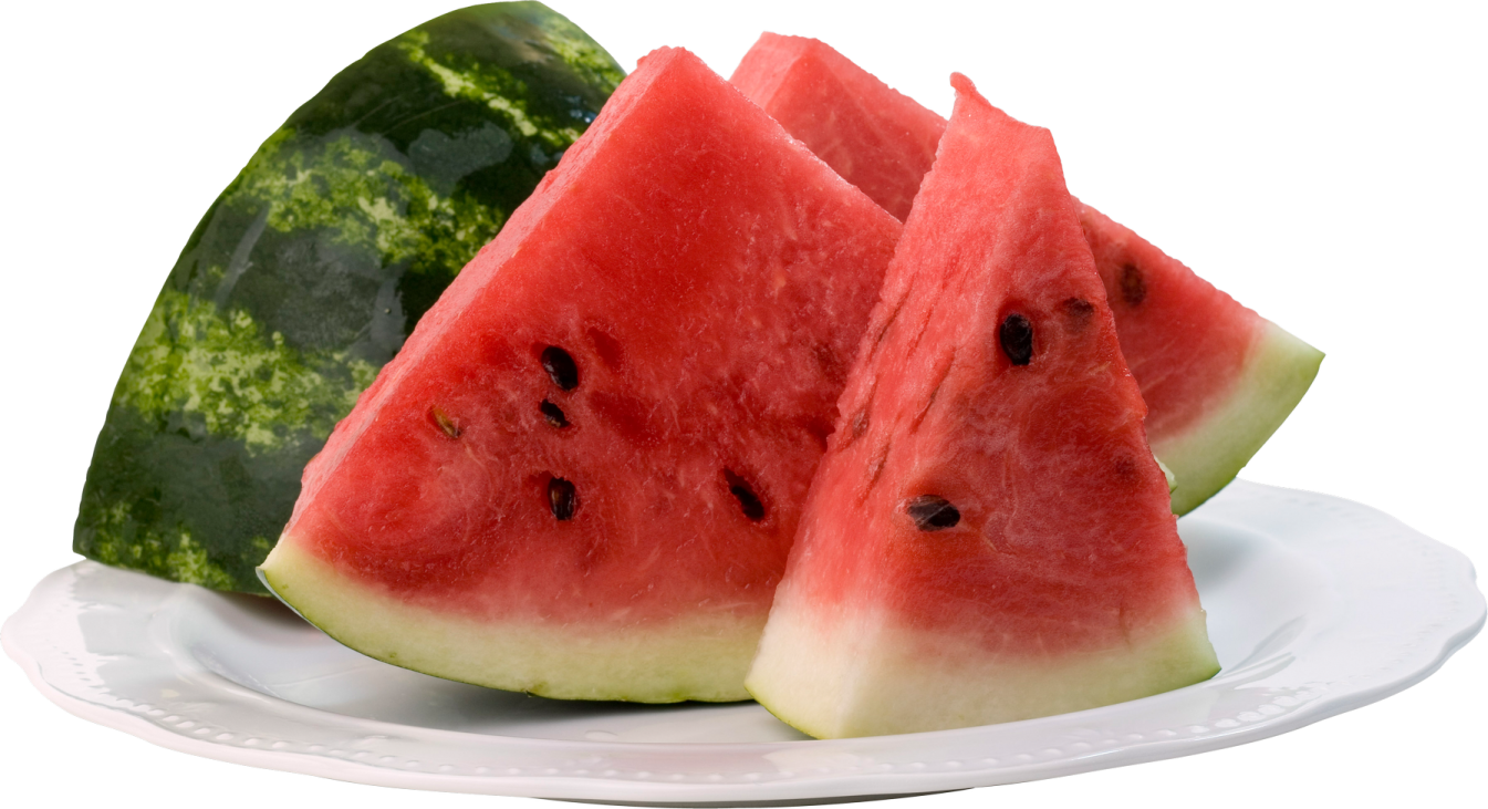 two slices of watermel on a plate