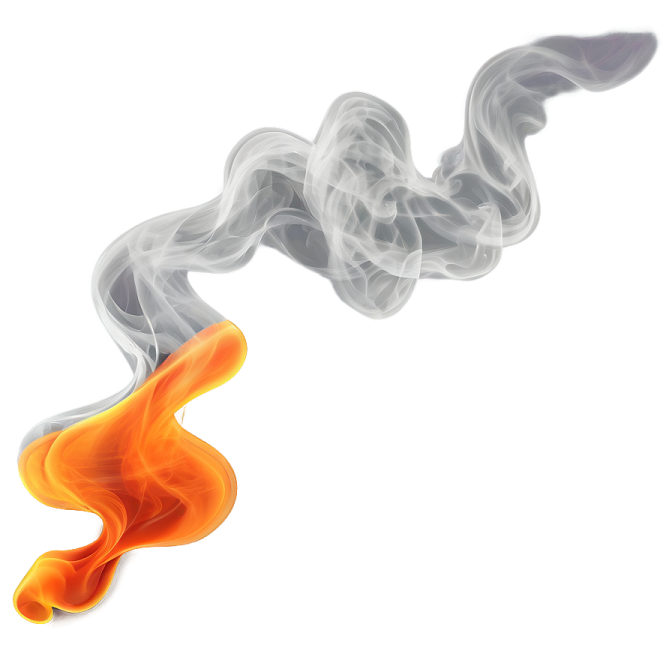 an orange and white smoke on a white background