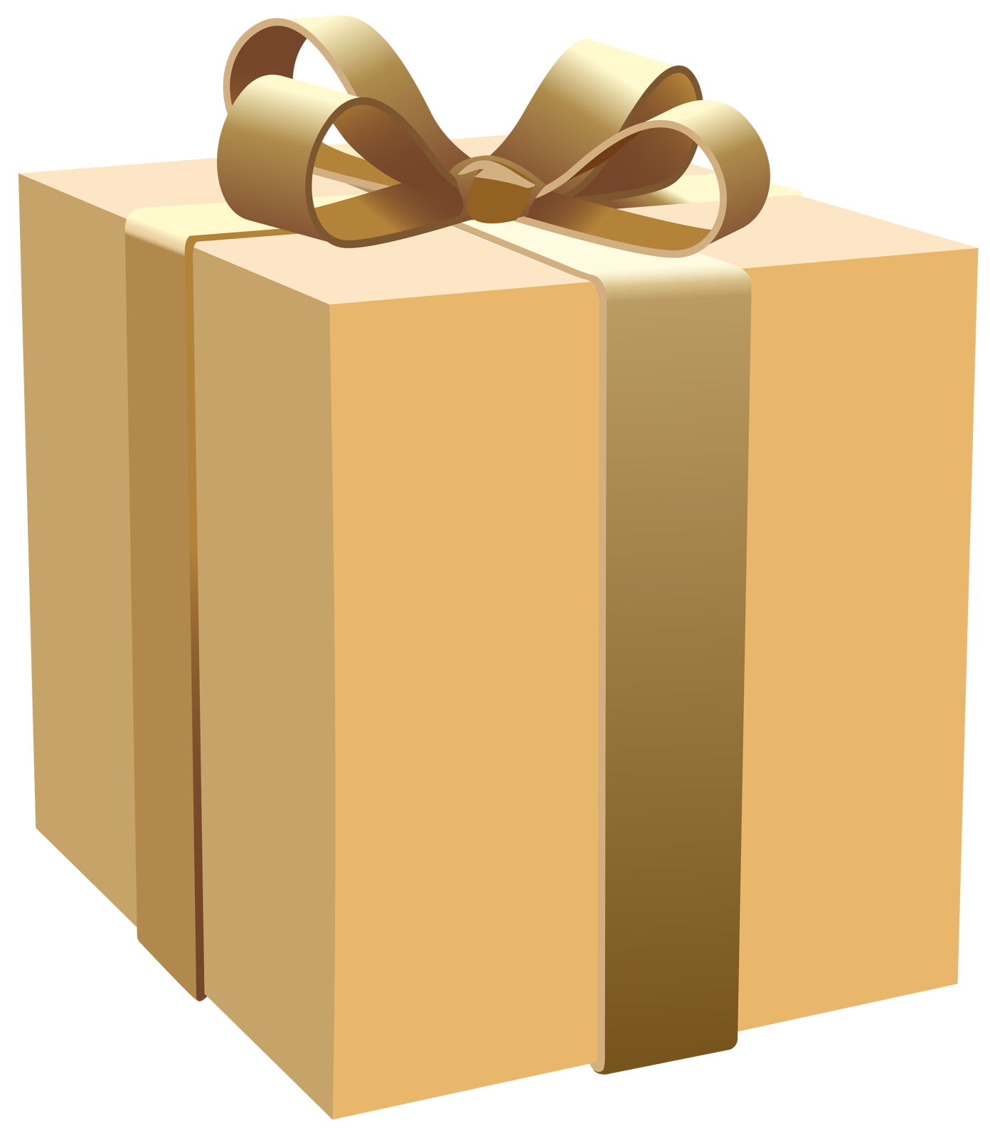 a brown box with a bow on top