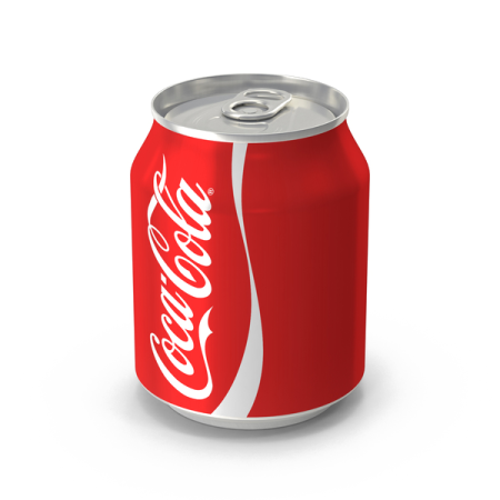 a can of coca on a white background