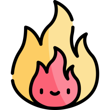 a cartoon fire