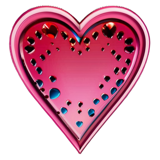 a pink heart with holes in it