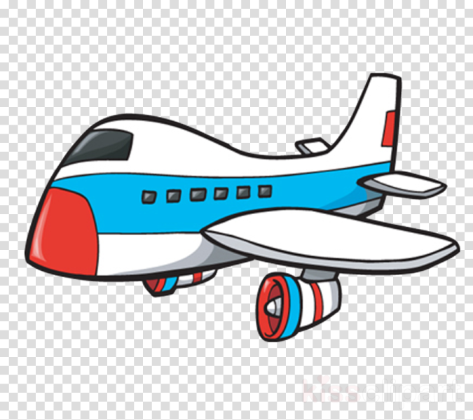 an airplane with a red and blue tail clipart