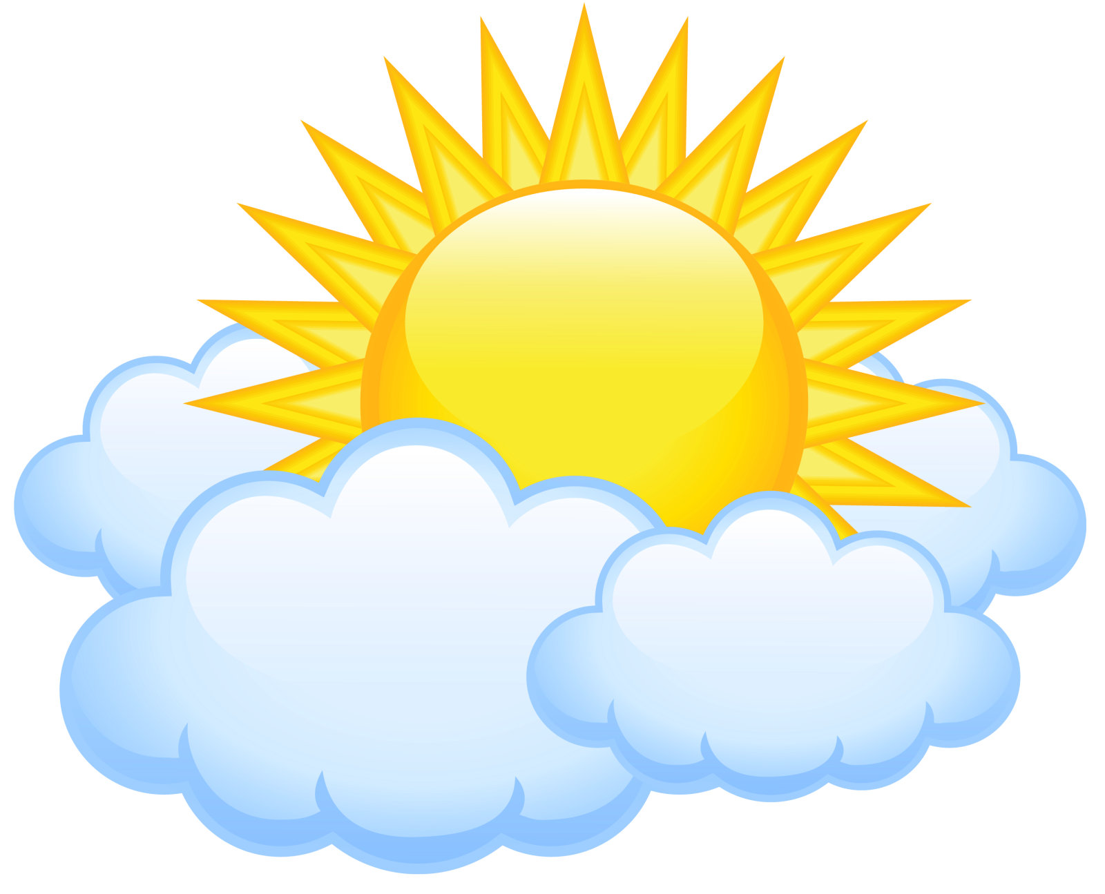 a sun and clouds clipart