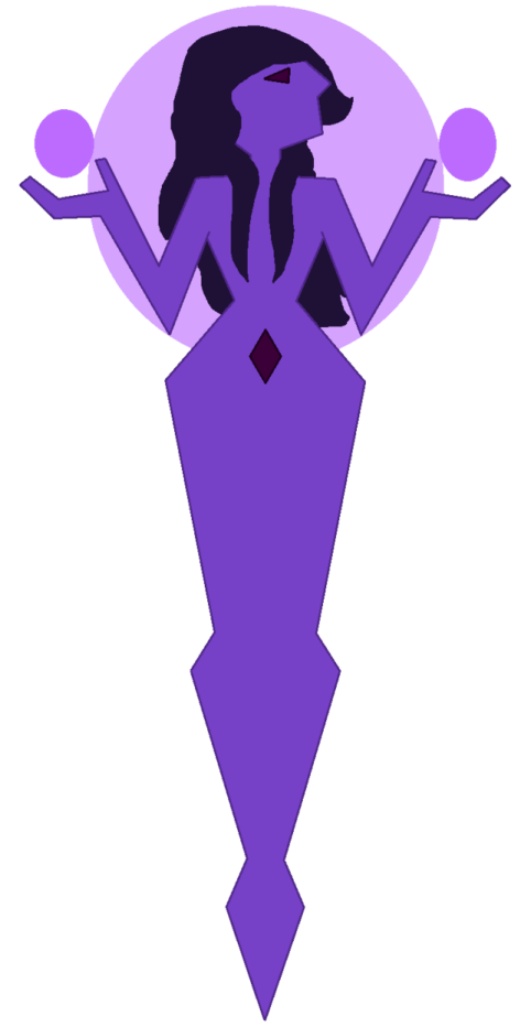 a purple silhouette of a woman with her arms outstretched