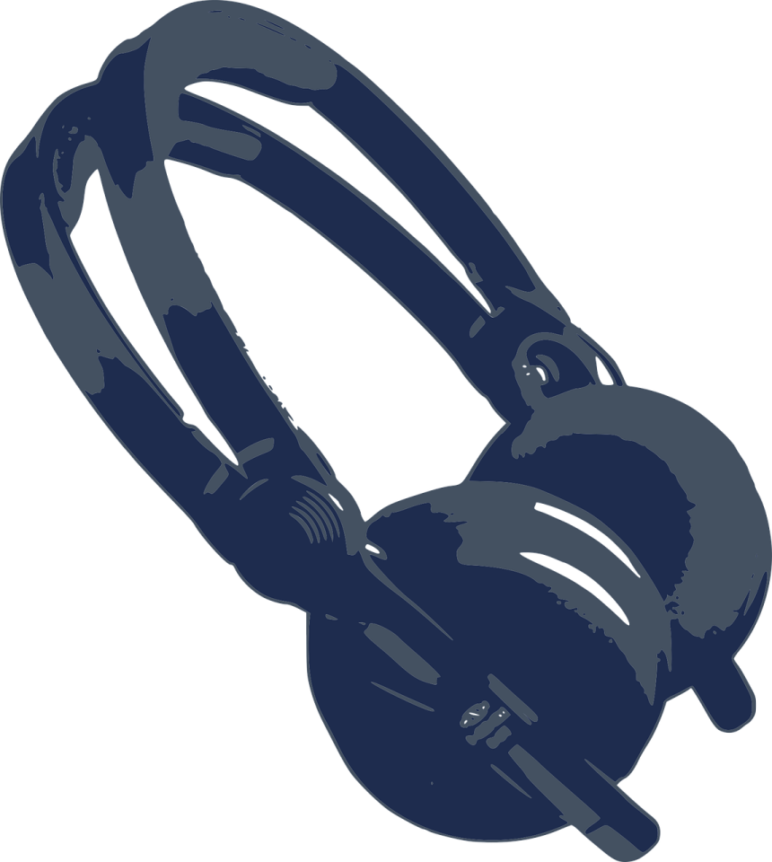 a pair of headphones on a white background