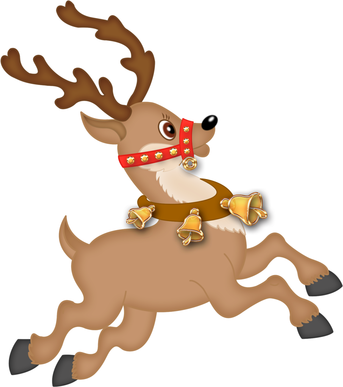 a reindeer with a banda on his neck