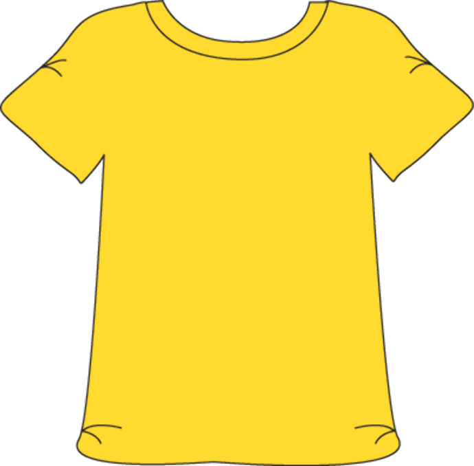 a yellow t - shirt