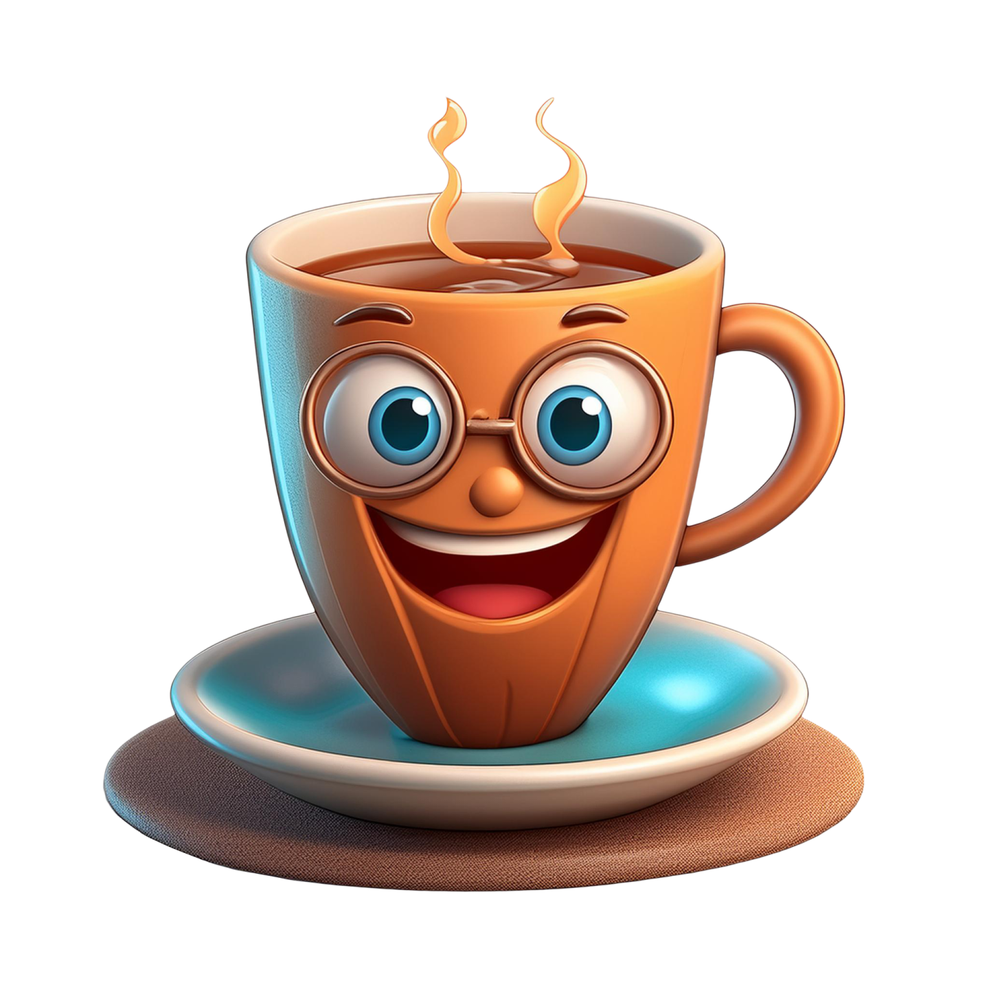 a cup of coffee with a smiling face