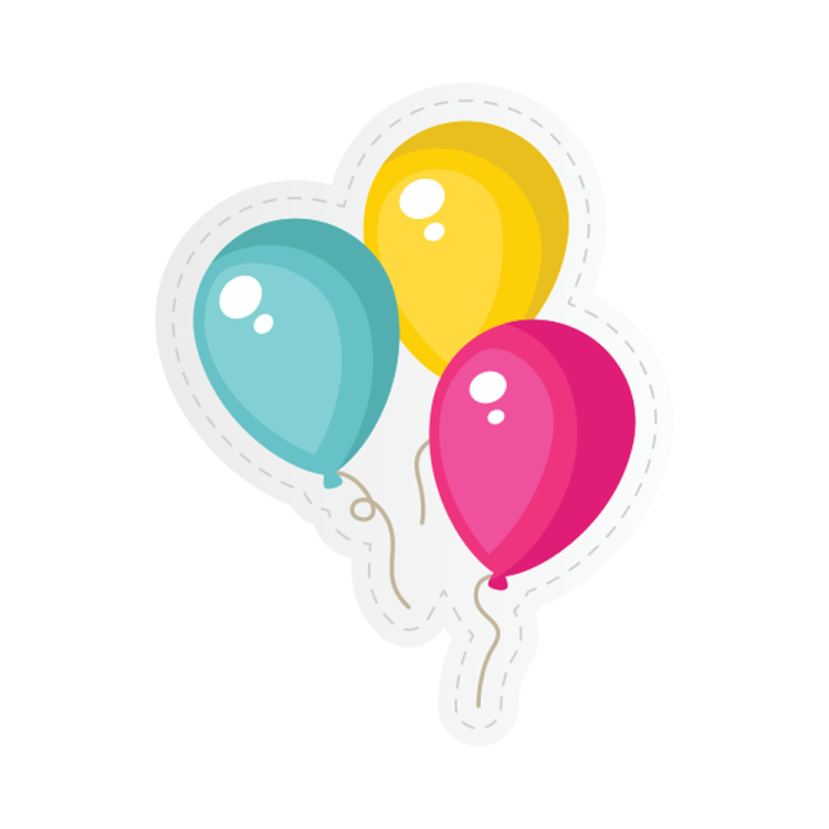 a bunch of balloons on a white background