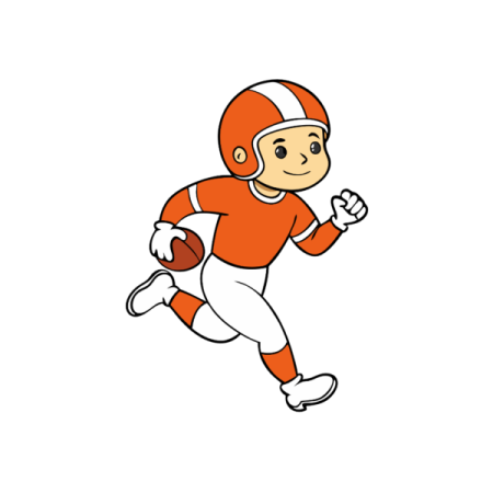 a cartoon of a football player running