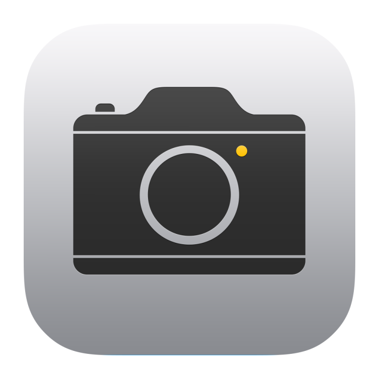 a camera icon on a white background