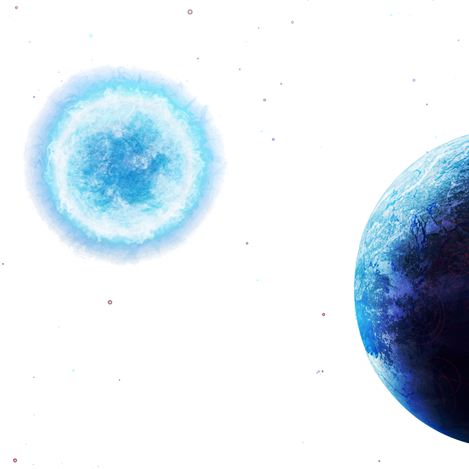 an image of a blue planet with a white background