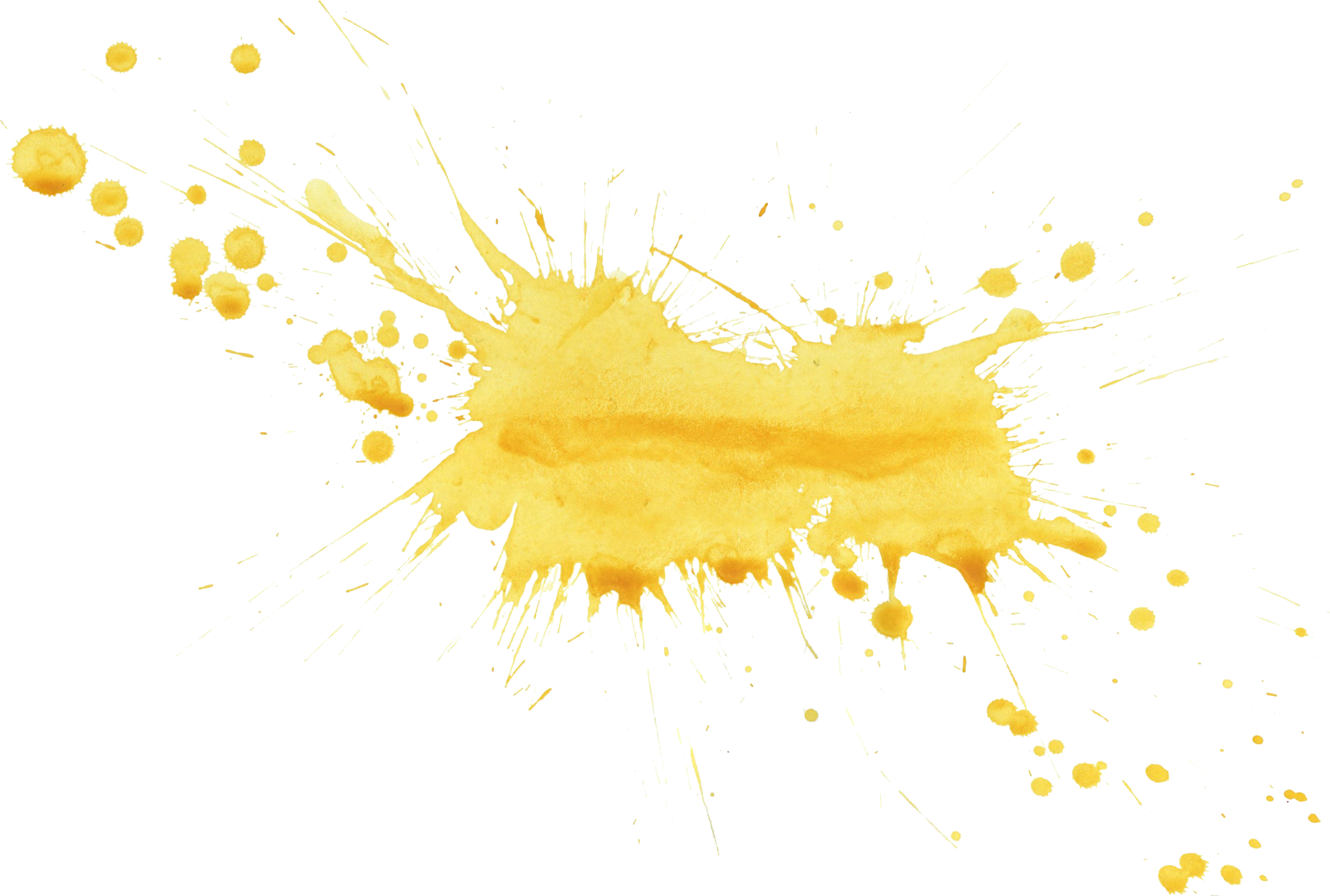 yellow paint splashs on white background