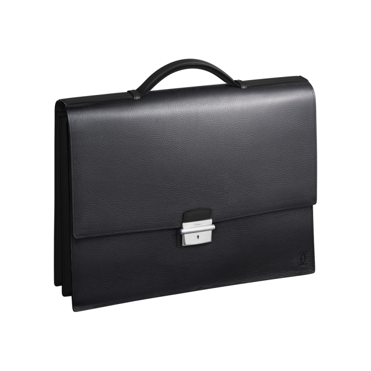 a black briefcase on a white background