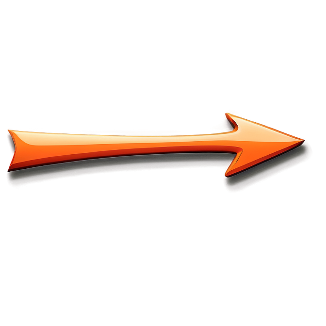 an orange arrow on a white background