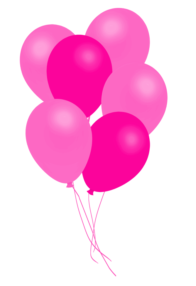 a bunch of pink balloons
