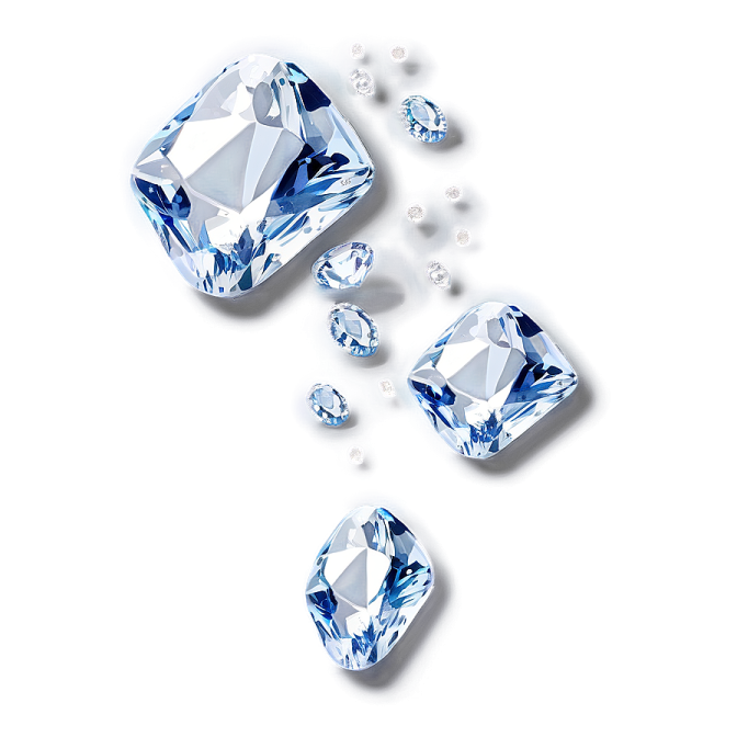 a group of diamonds on a white background