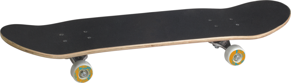 a skateboard with wheels on a white background