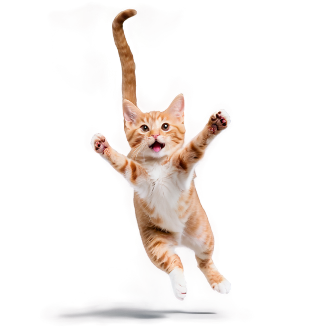 a cat jumping in the air