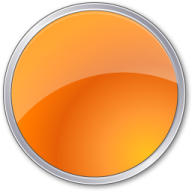 an orange button on a white background
