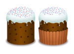 two cupcakes with frosting on them