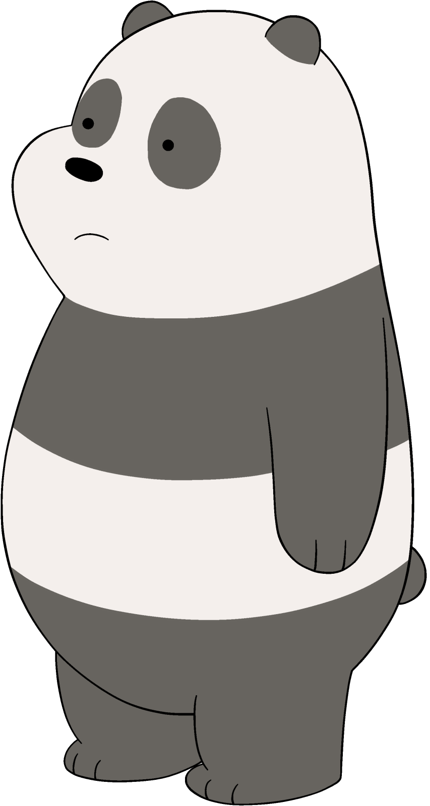 a cartoon panda bear sitting on the ground
