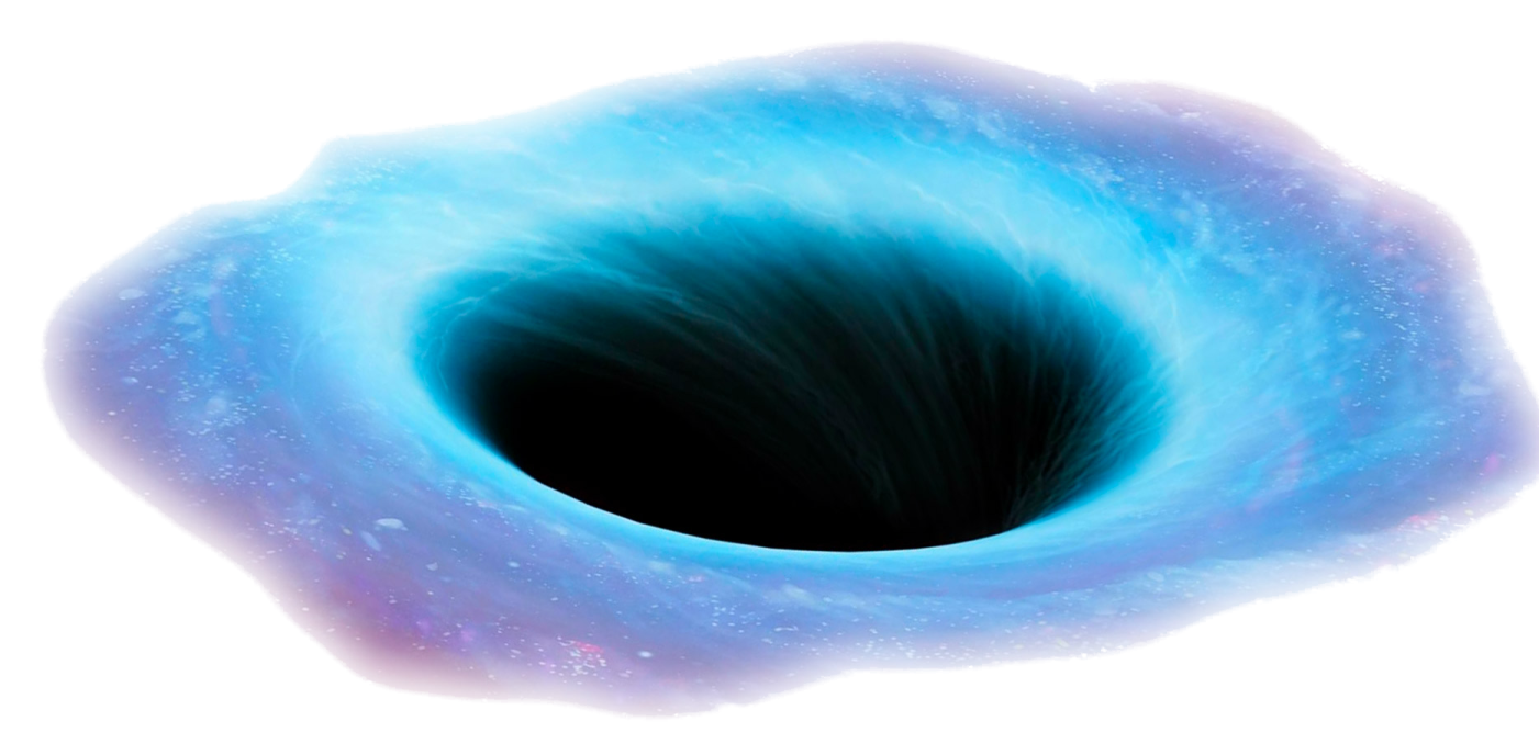 a black hole in the center of a white background