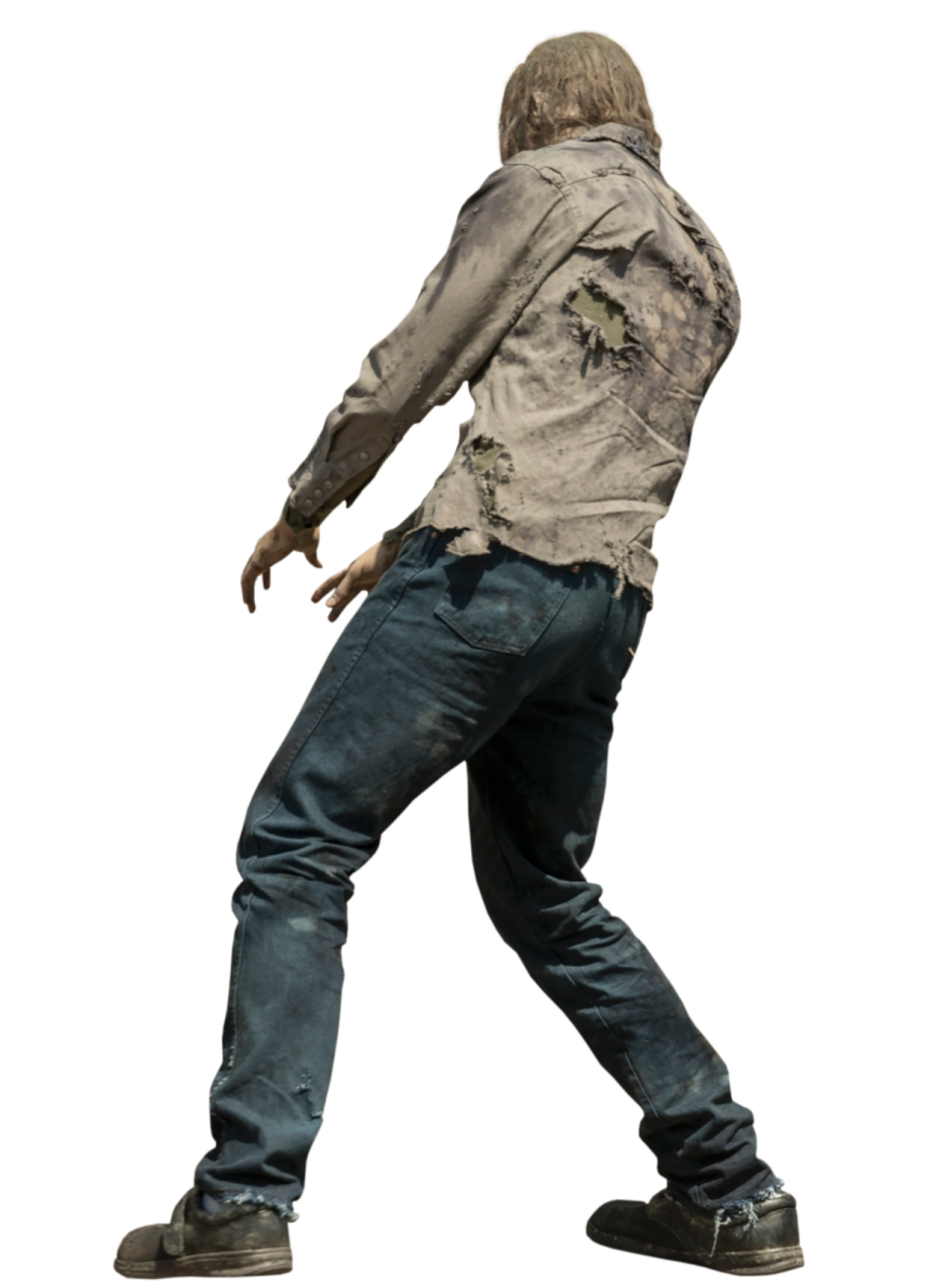 a man in jeans and a shirt is walking