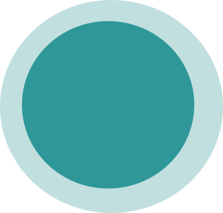 a blue circle with a white background