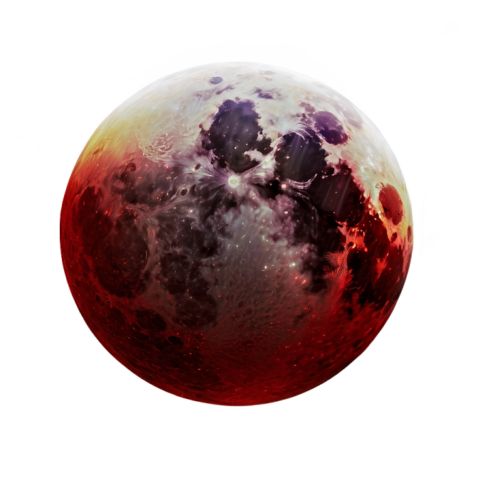 an image of a red and purple moon