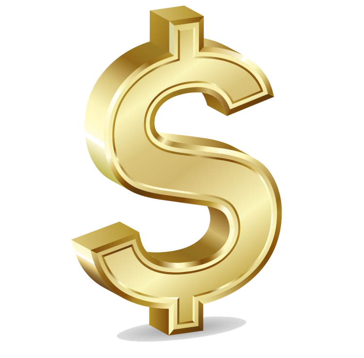 a golden dollar symbol