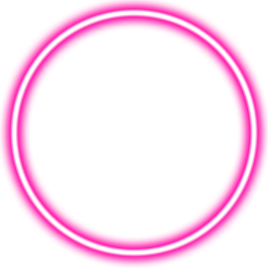 a pink neon circle on a white background
