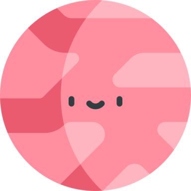 a pink circle with a smiley face on it