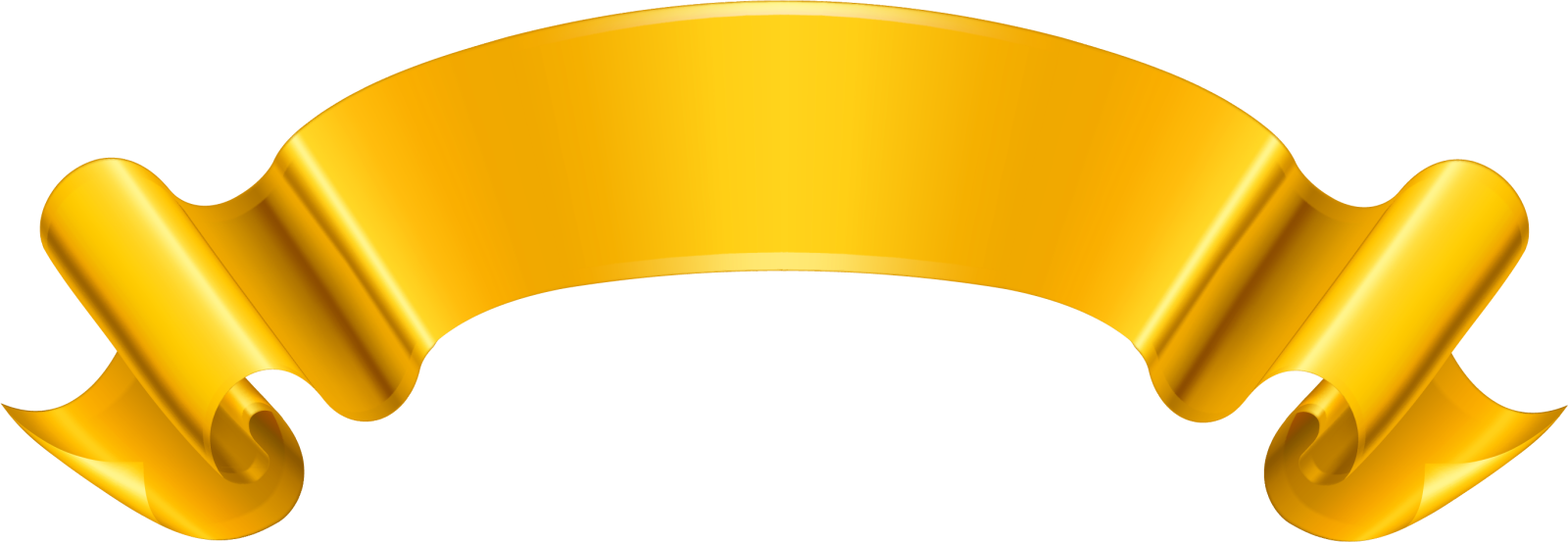a gold ribbon on a white background