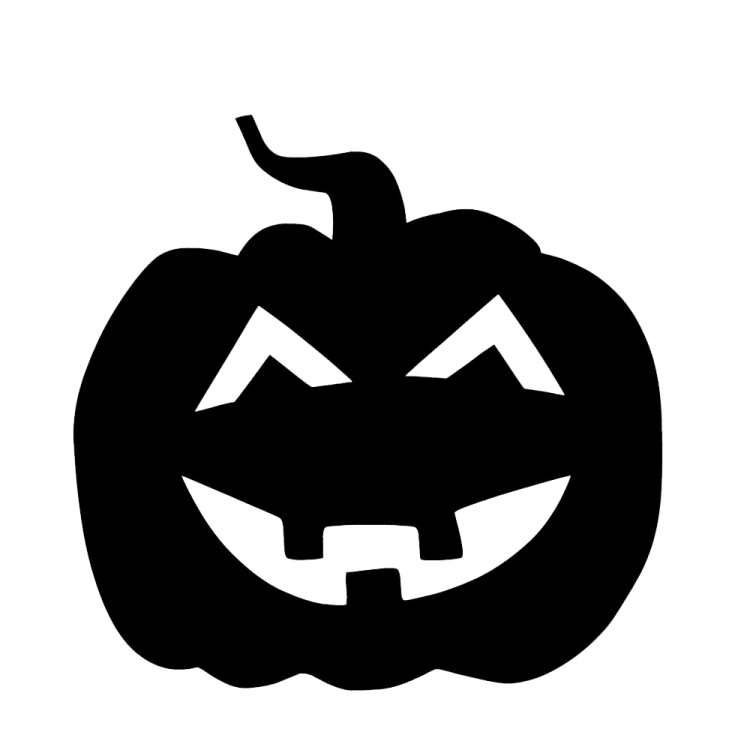 a black and white image of a halloween pumpkin