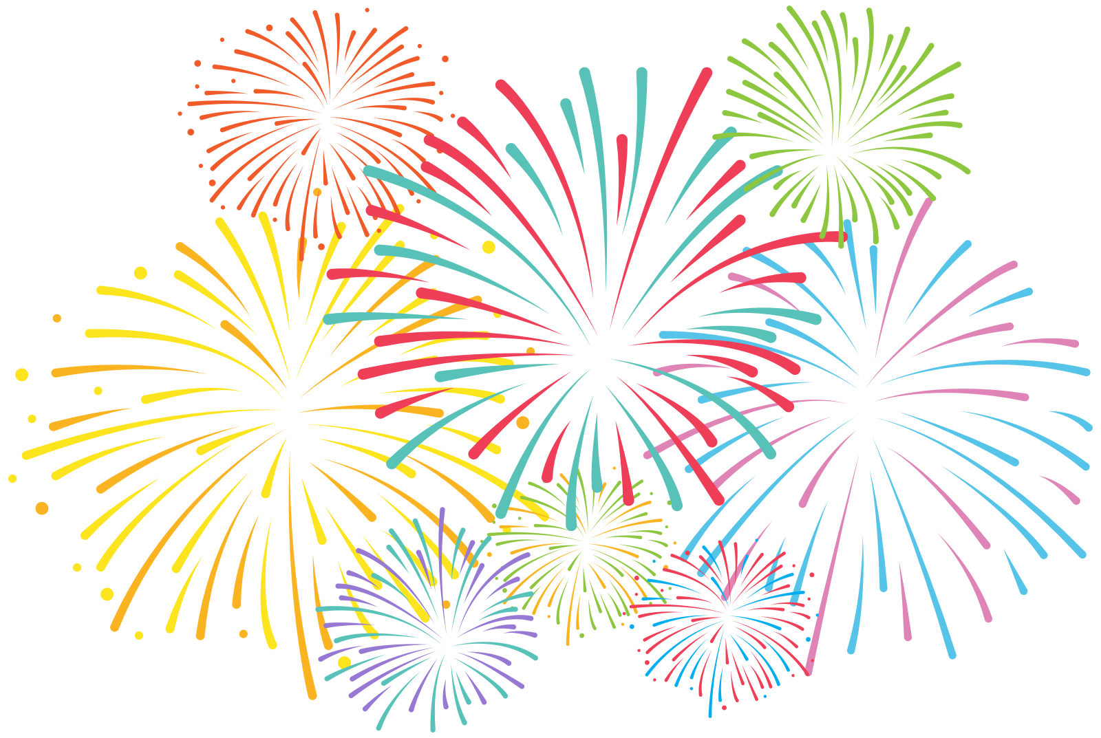 colorful fireworks clipart png
