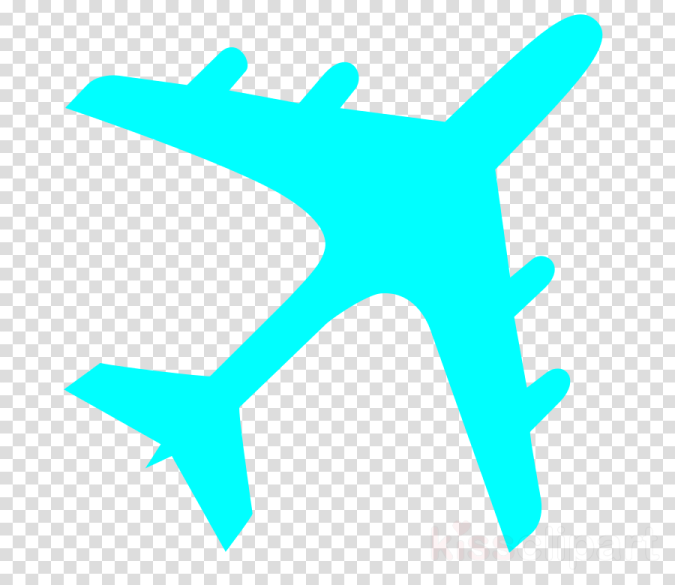 a blue airplane icon on a transparent background
