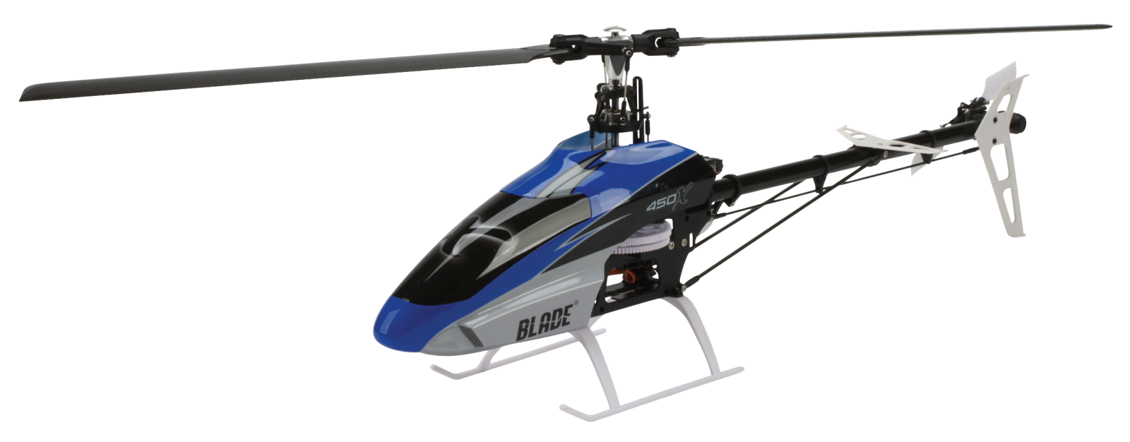 a blue and white helicopter on a white background