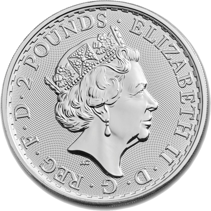 a silver coin with the face of queen elizabeth
