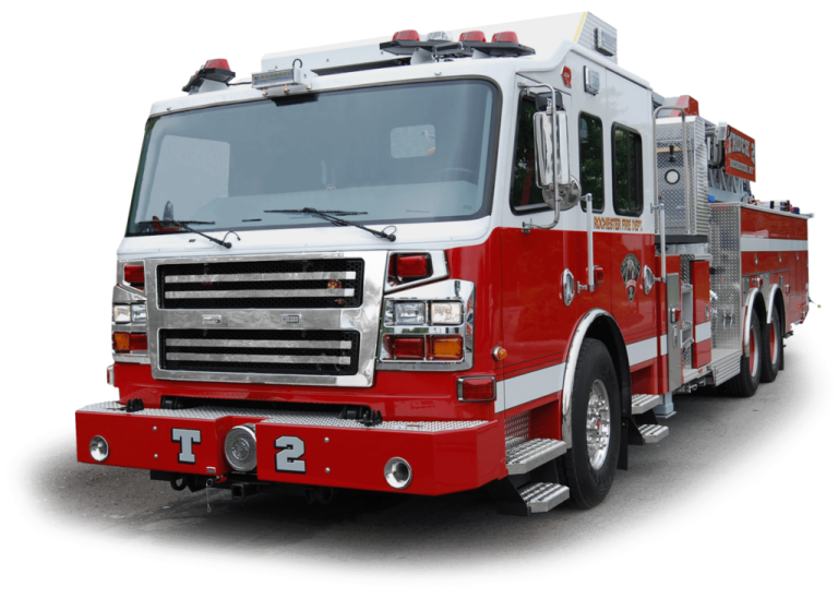 a red and white fire truck