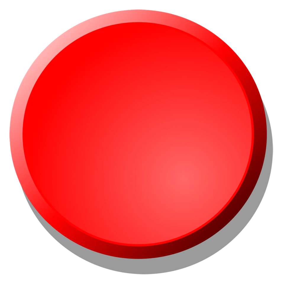 a red button on a white background