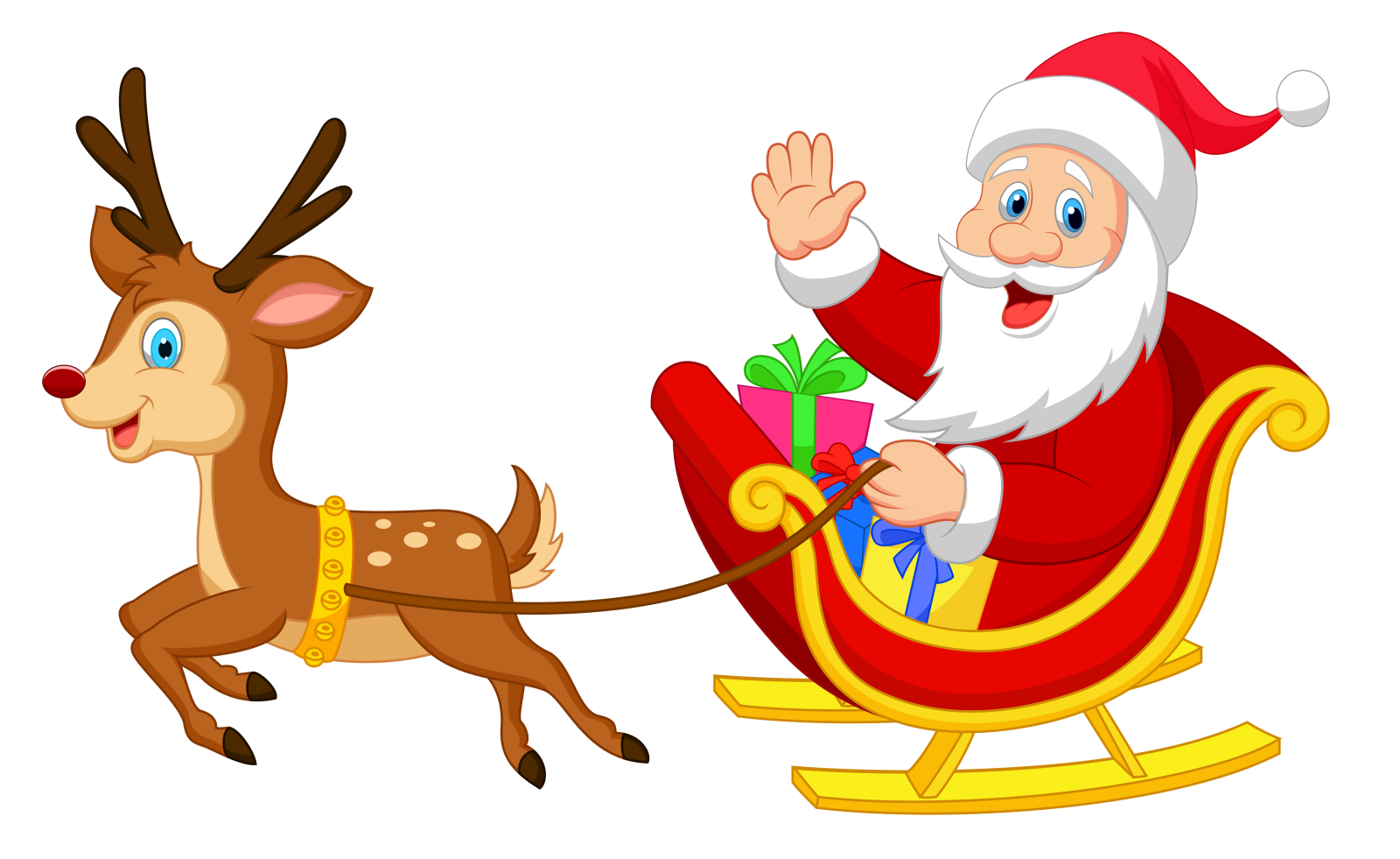 santa and reindeer clipart