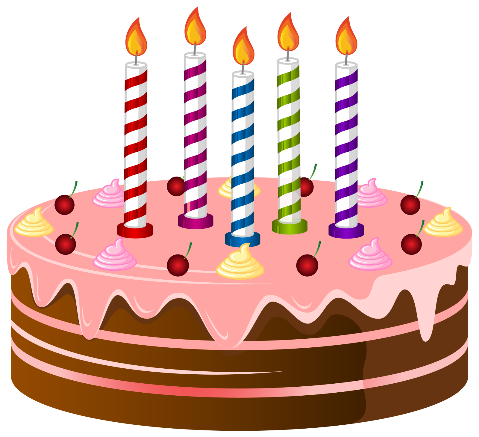 a birthday cake with three candles on top