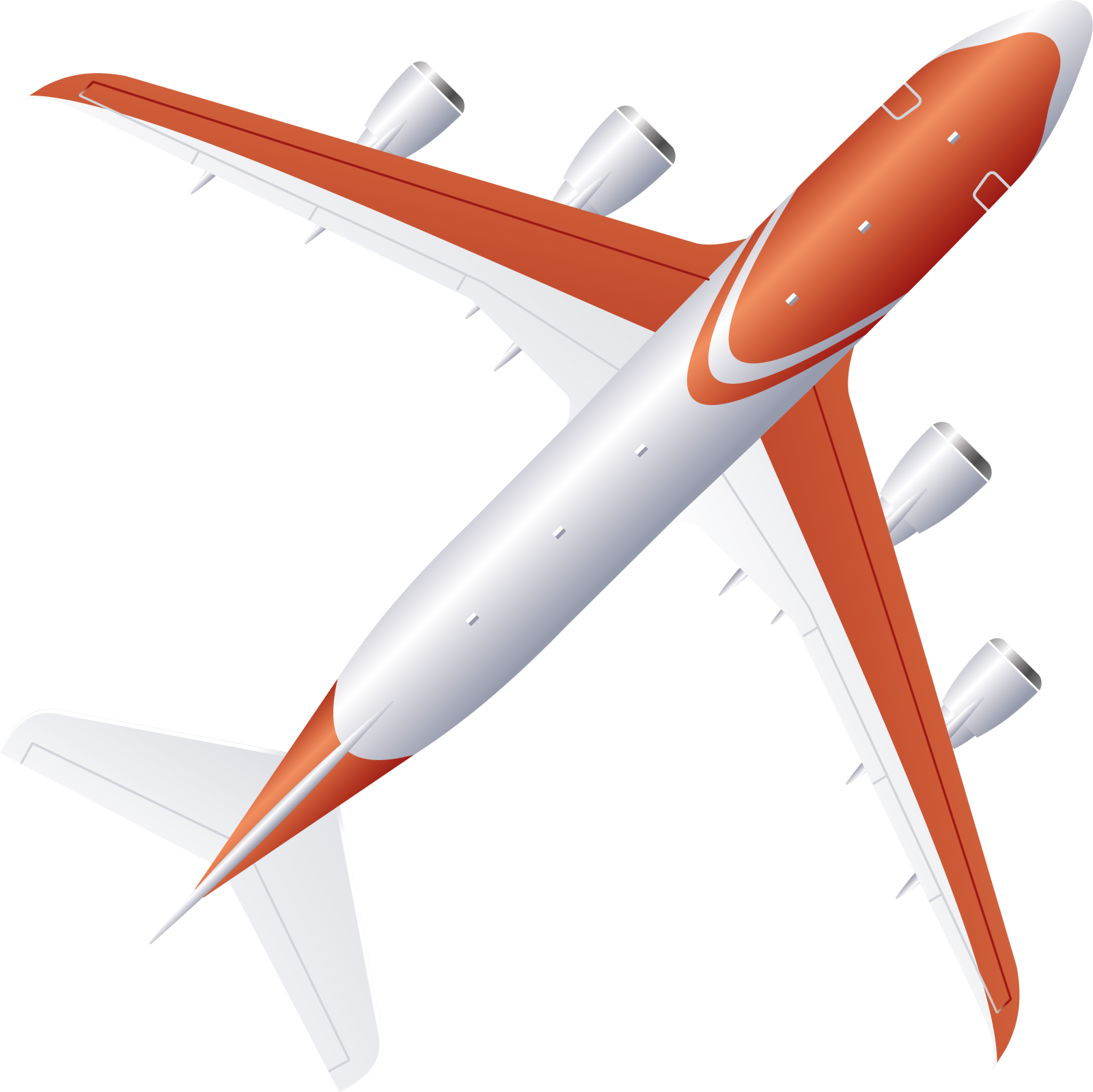 a red and white airplane on a white background
